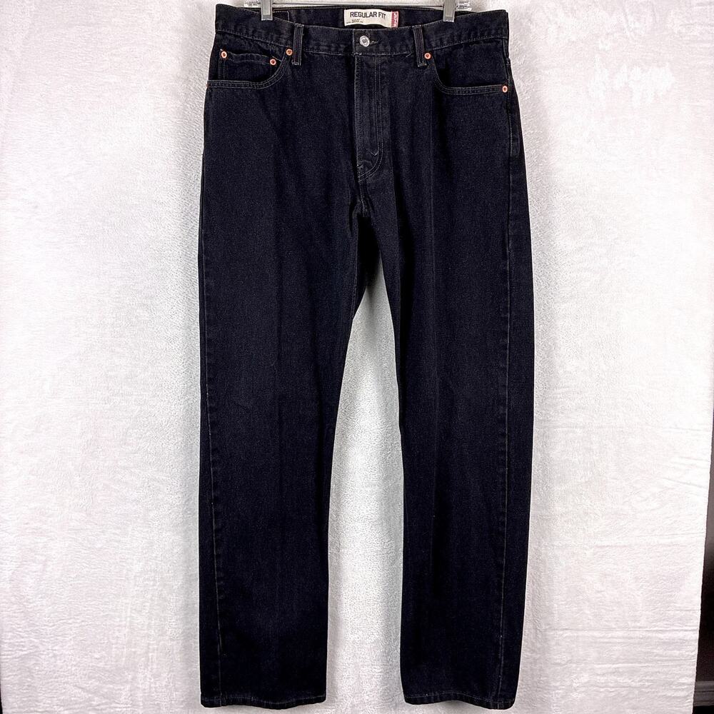 VTG Levis 505 Jeans Mens 36x34 Black Straight Fit Preppy Western Rocker Y2K